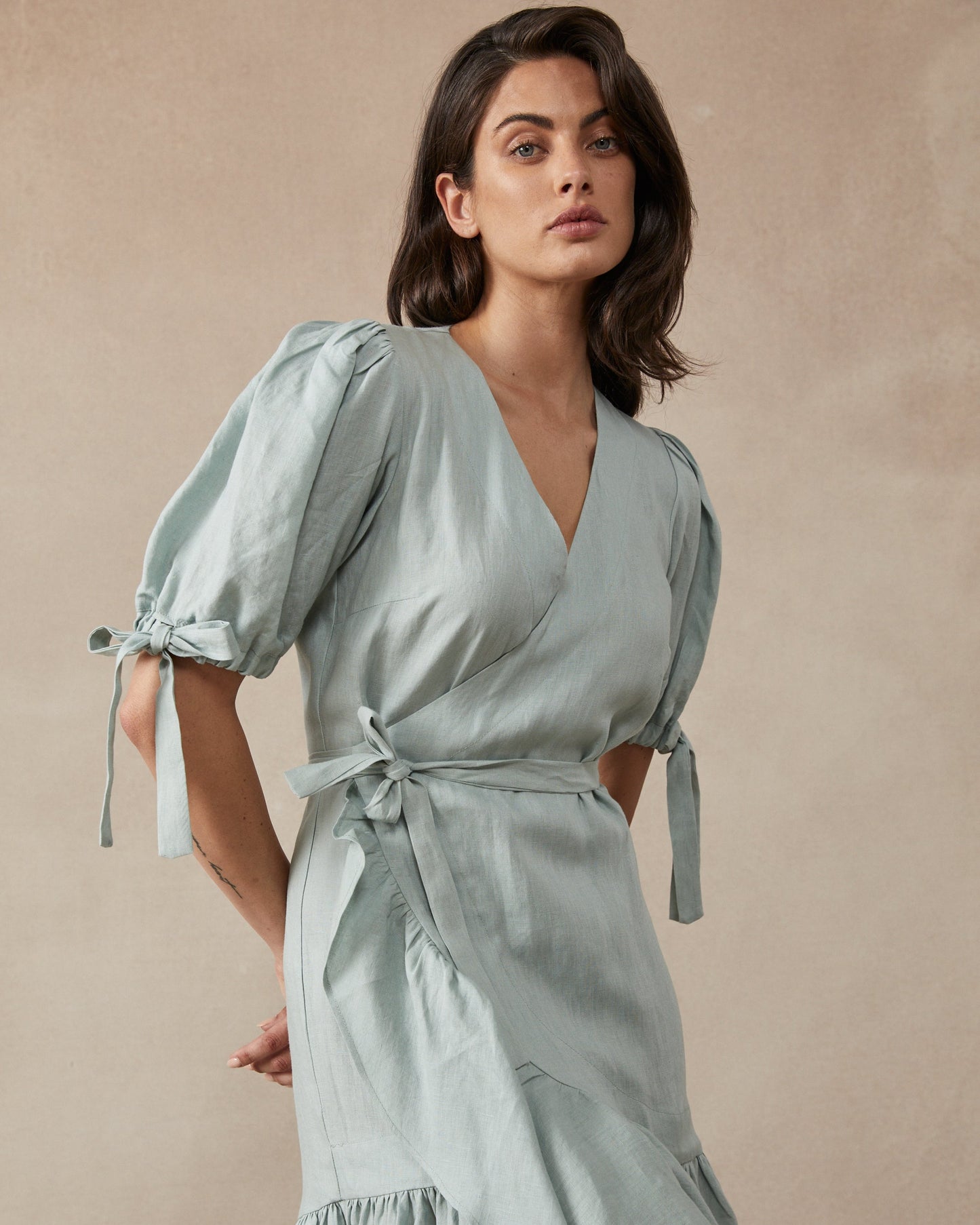 Stevie Wrap Dress Sage