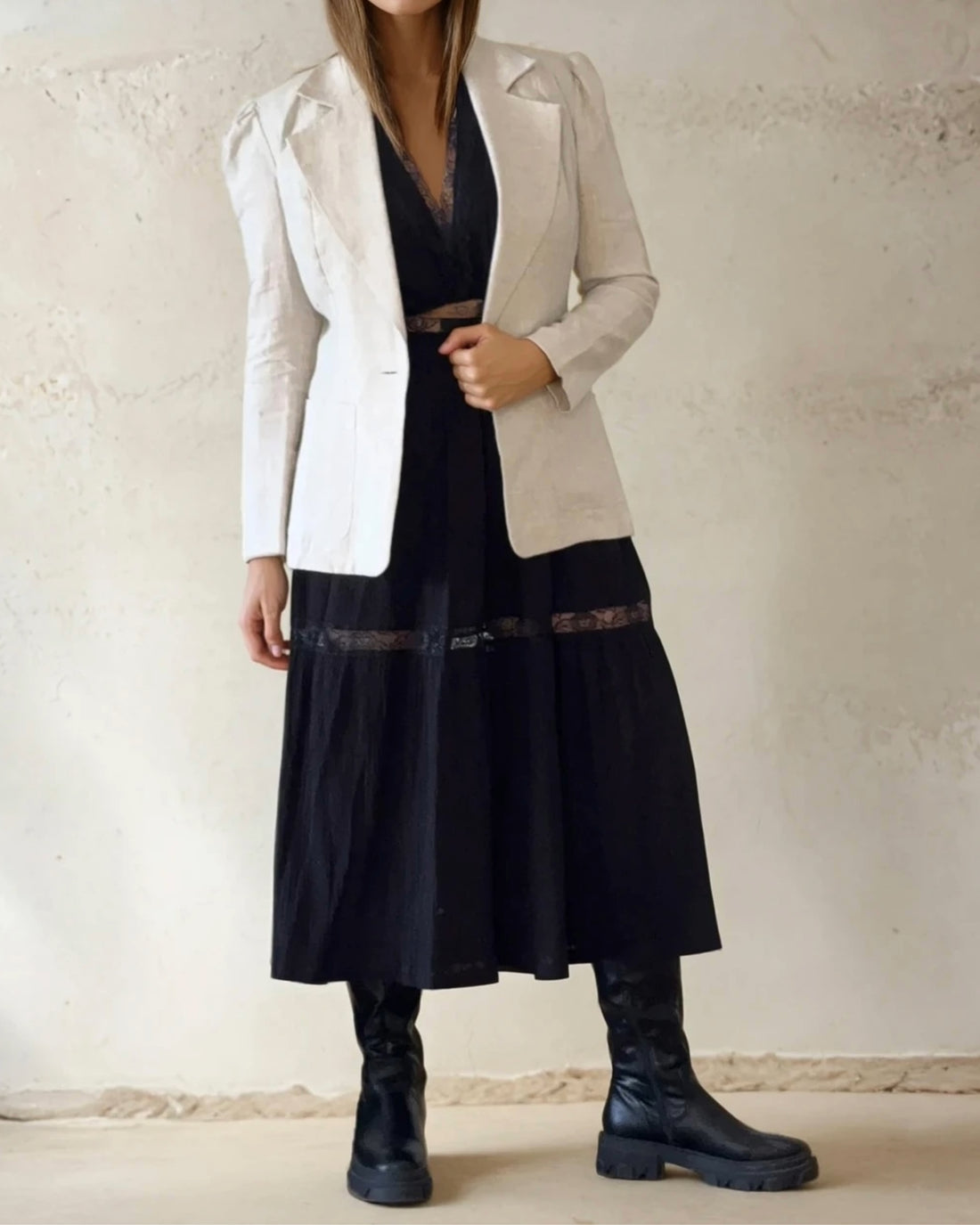 Beige Henry Blazer Sample - Size: S