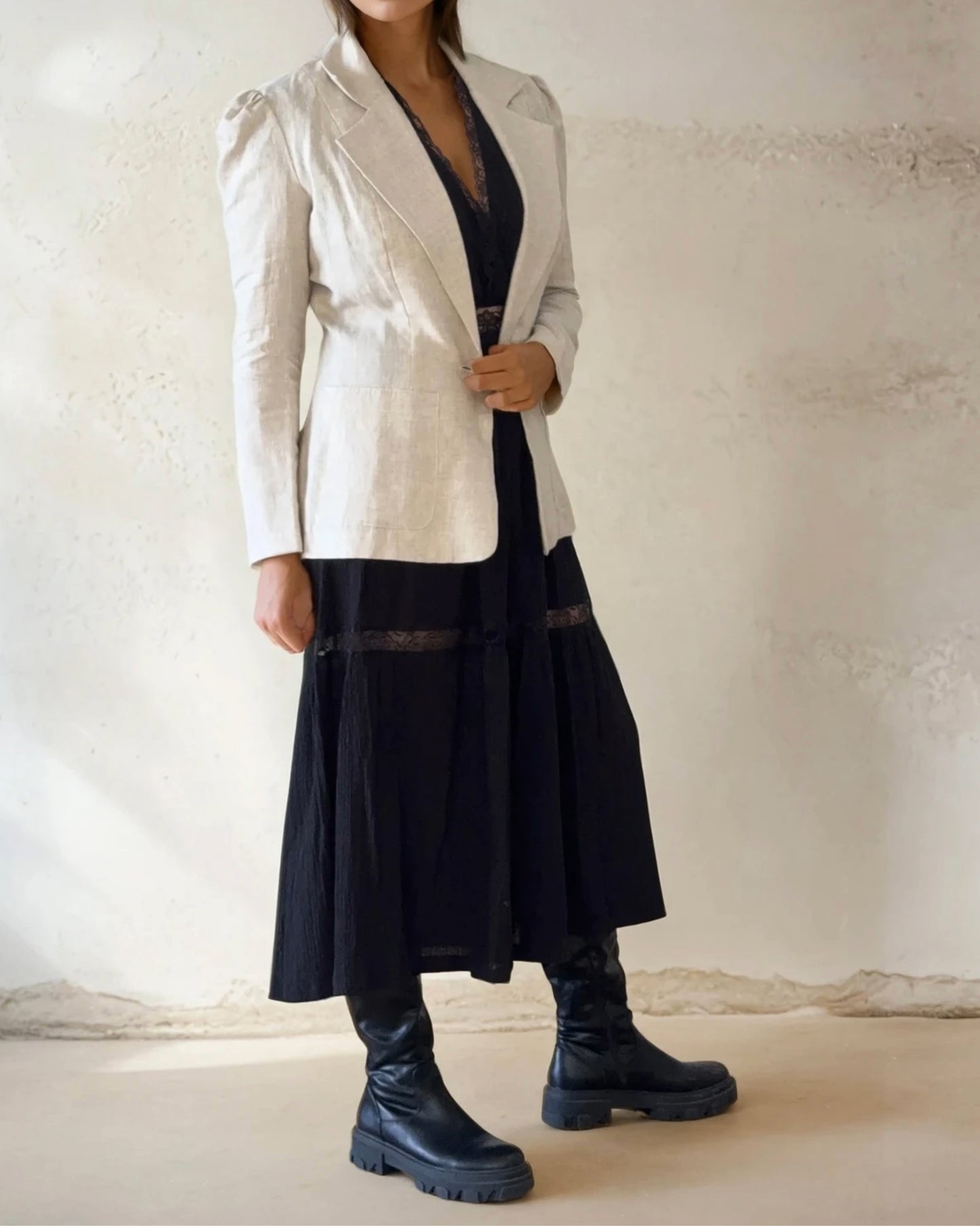 Henry Blazer Linen Beige