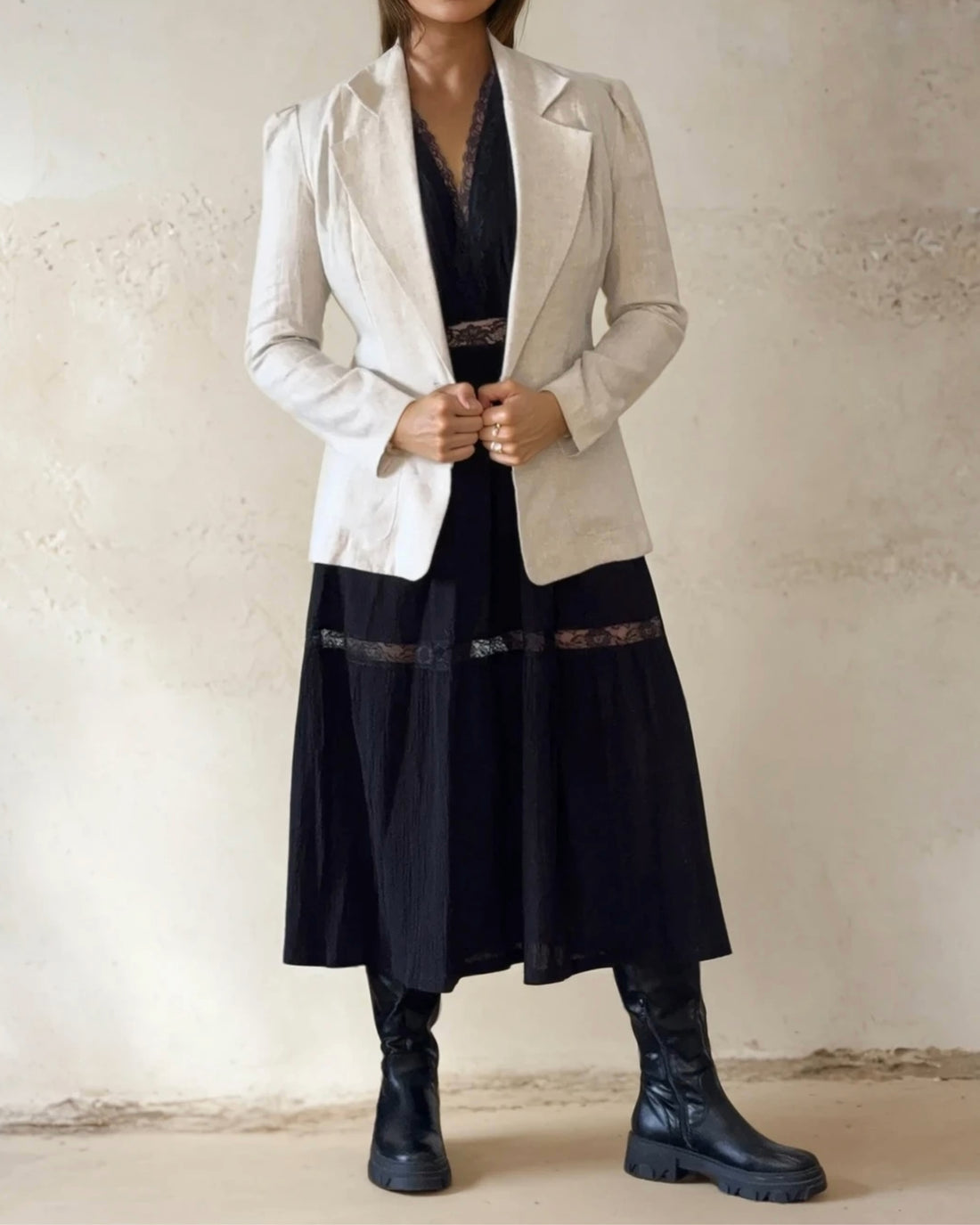 Beige Henry Blazer Sample - Size: S