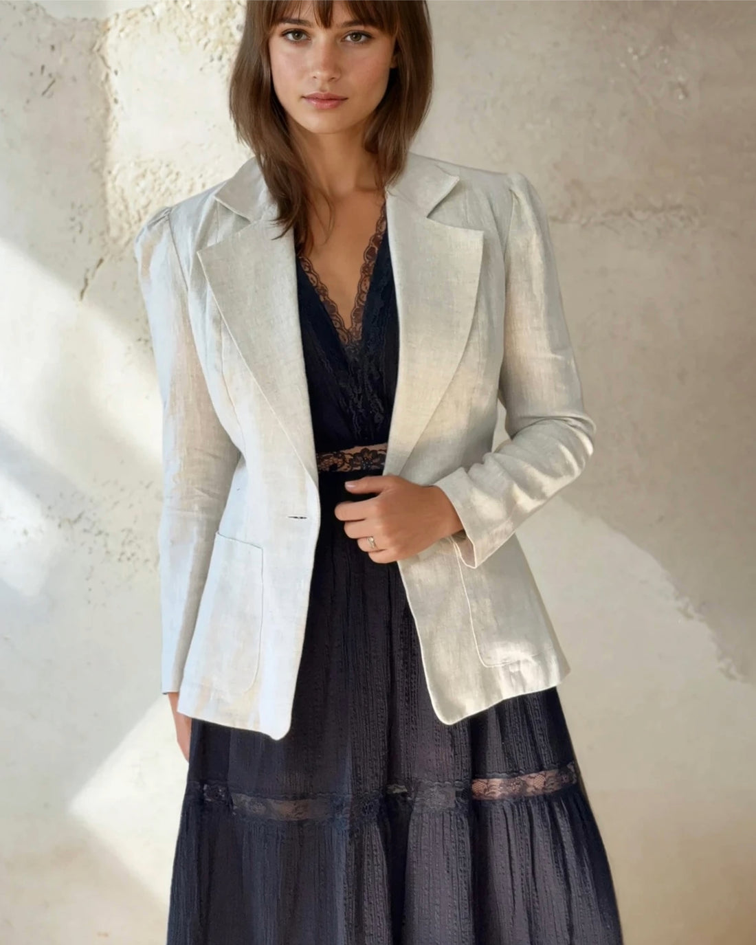 Beige Henry Blazer Sample - Size: S