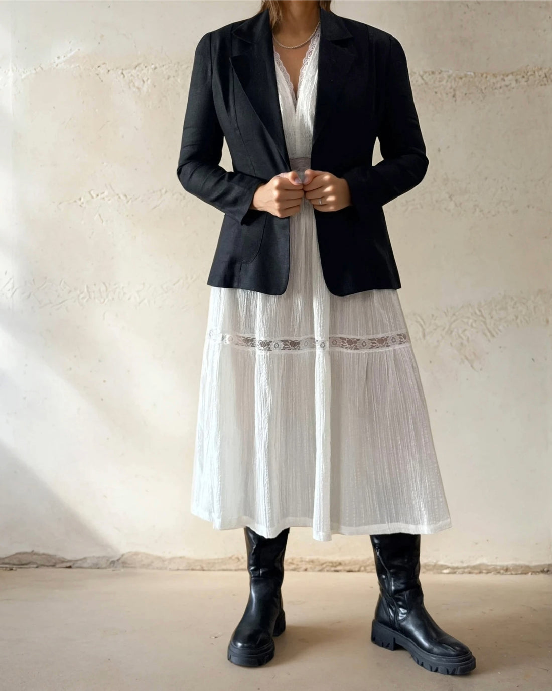 Henry Blazer Black Linen Sample - Size: S,M