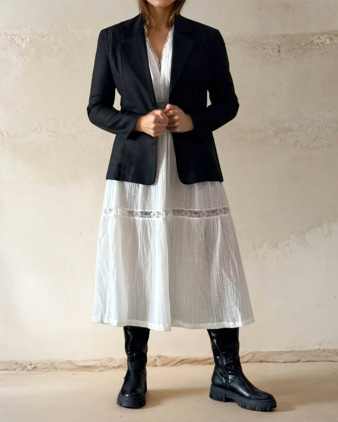 Henry Blazer Black Linen Sample - Size: S,M