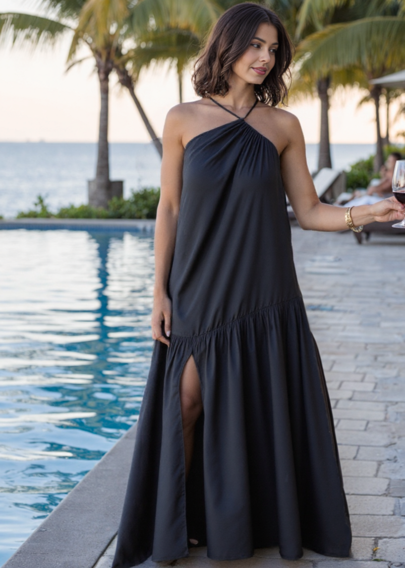 Rose Dress Black